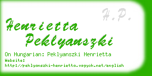 henrietta peklyanszki business card